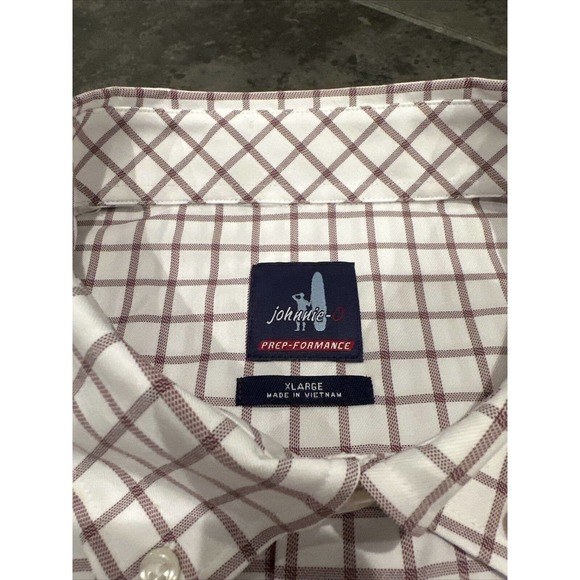 NWTS Mens johnnie-O Signor Prep-Formance Button Up Shirt XL Stanford NCAA Maroon - Picture 3 of 7